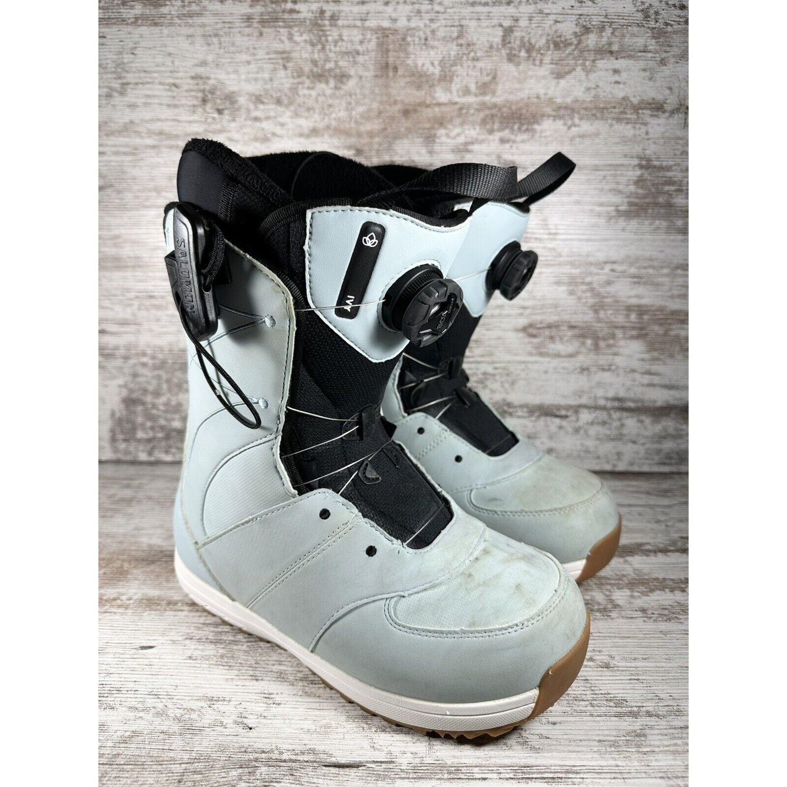 Women's Salomon IVY BOA SJ Light Blue Snowboard Boots Sz 7.5 Athletic Winter