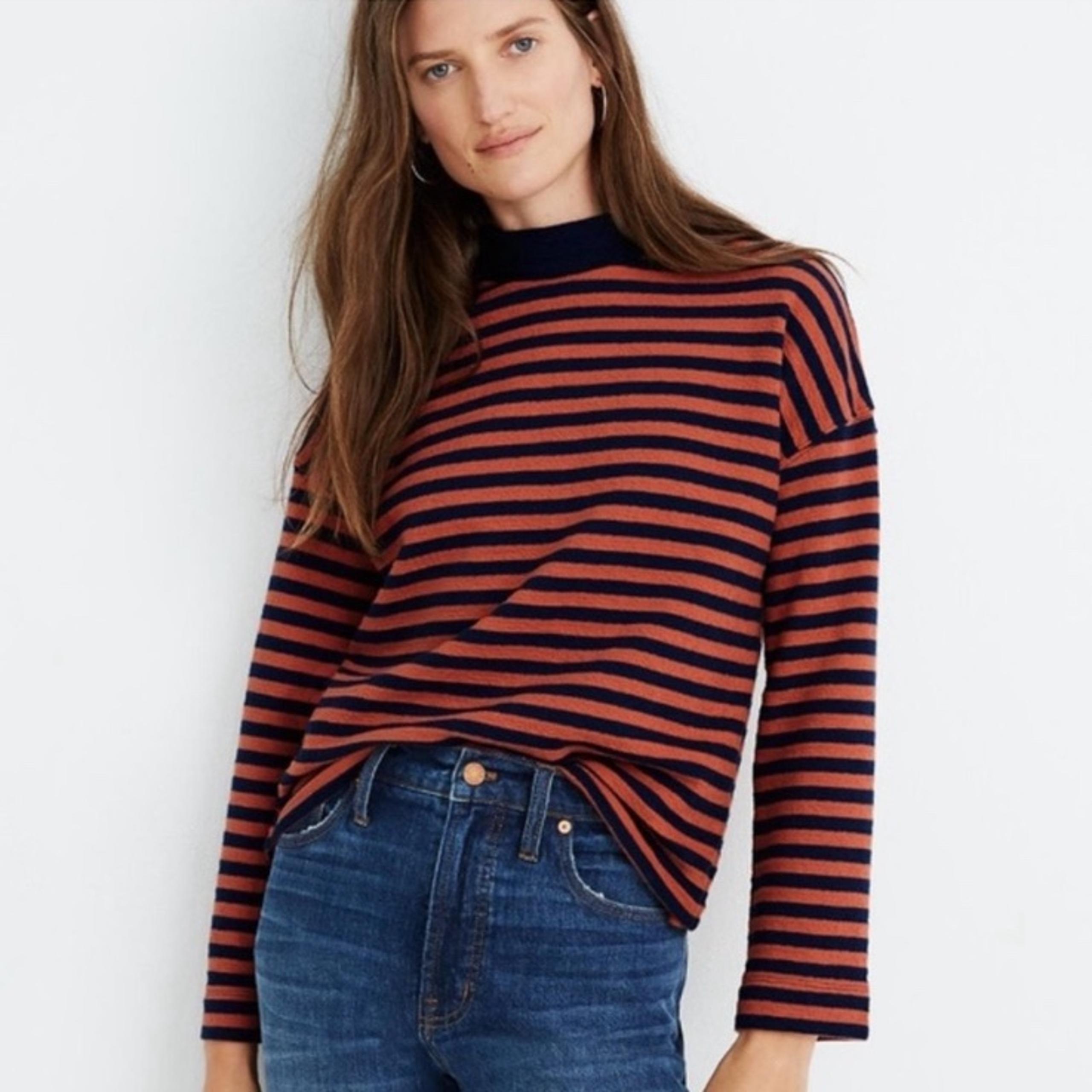 Madewell Striped Mockneck Boxy Top