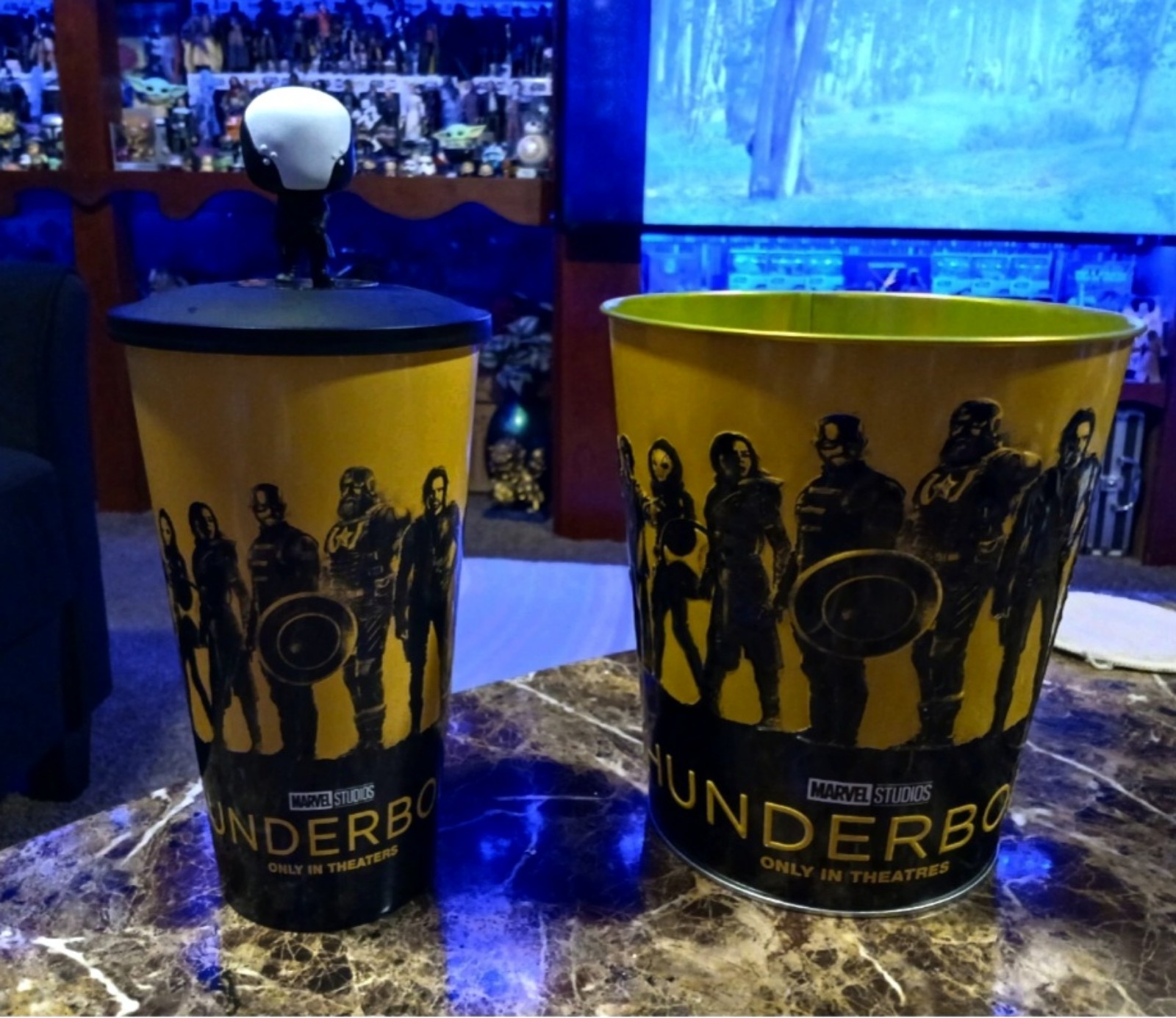 Marvel Thunderbolts Popcorn Bucket & Collectible Cup with Bucky Topper SHIPS NOW