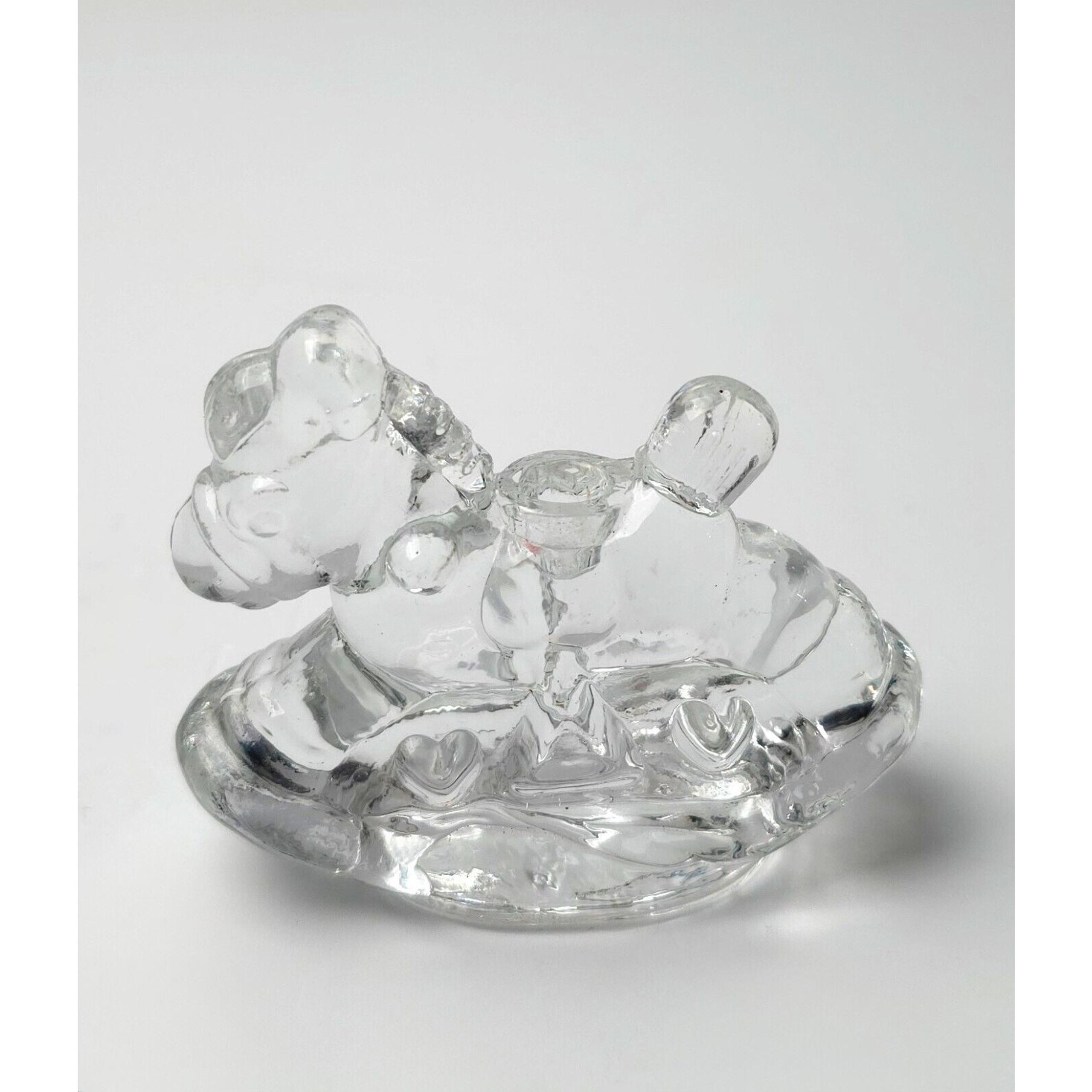 Vintage Biedermann Rocking Horse Crystal First Birthday Candle Holder