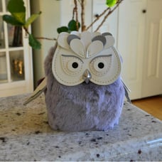 Kate Spade Owl Hoot 3D Fuzzy Coin Purse Keychain NWT