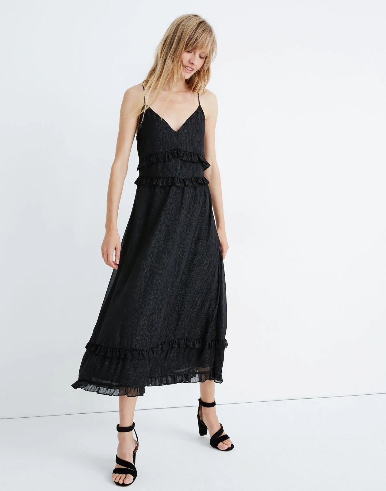 Madewell Shimmer Ruffle Cami Dress