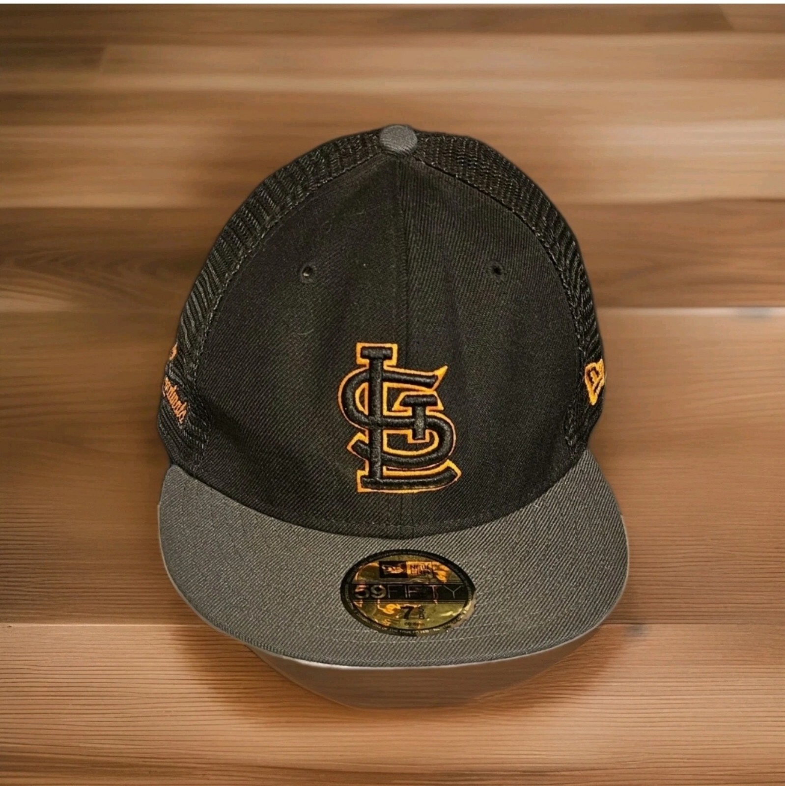 Rare New Era St Louis Cardinals Black Orange Gray 59Fifty Fitted Hat Cap 7 5/8