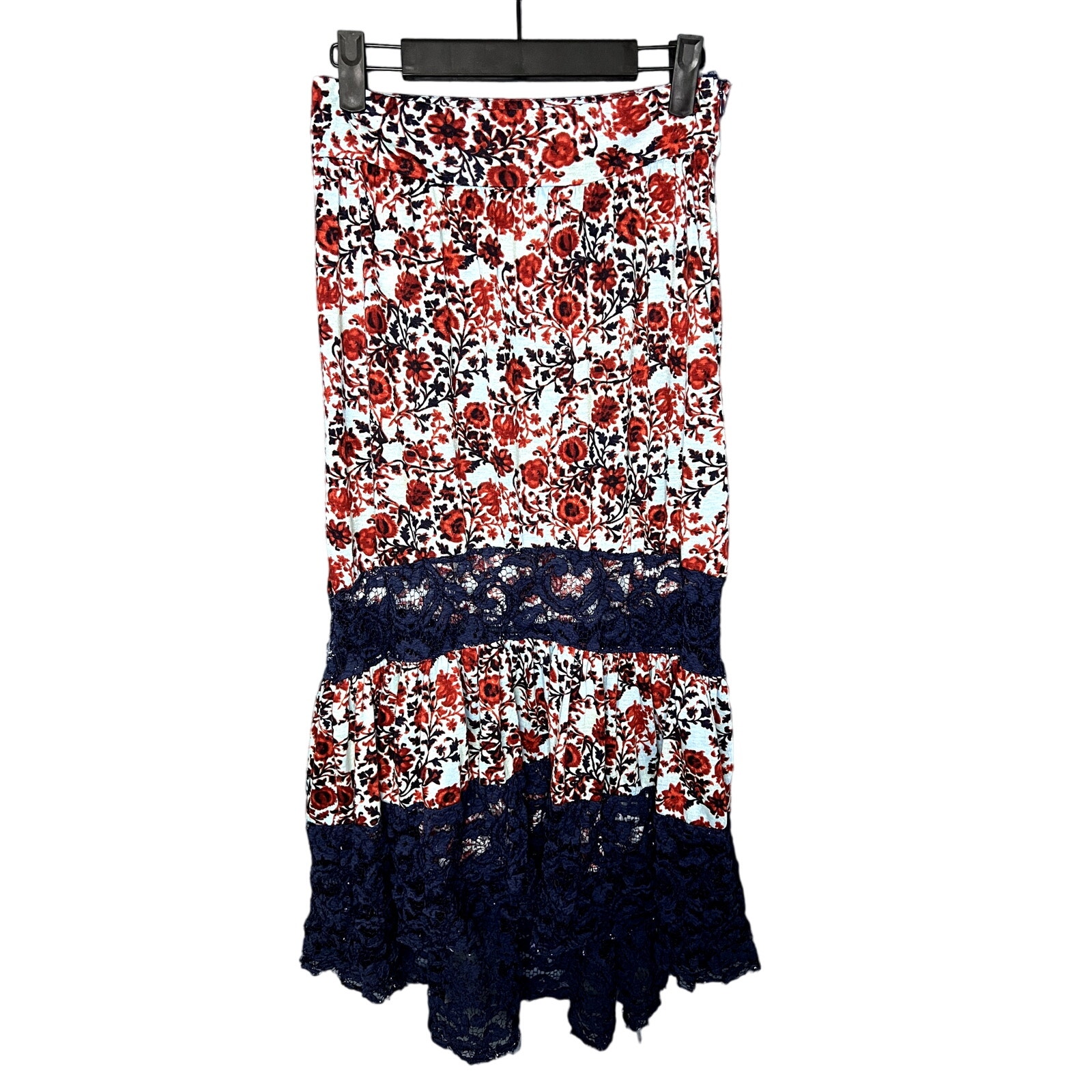 American Rag Tiered High low Skirt Women Sz Small Cottagecore Goblincore Floral