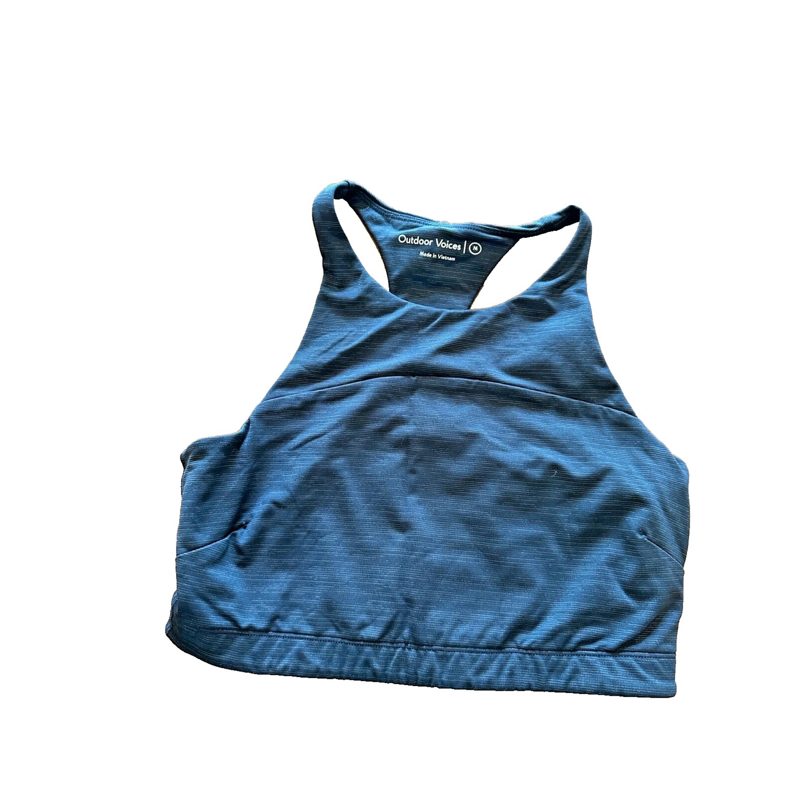 OUTDOOR VOICES Heather Black Crop Top Sports Bra Women's Size Small M