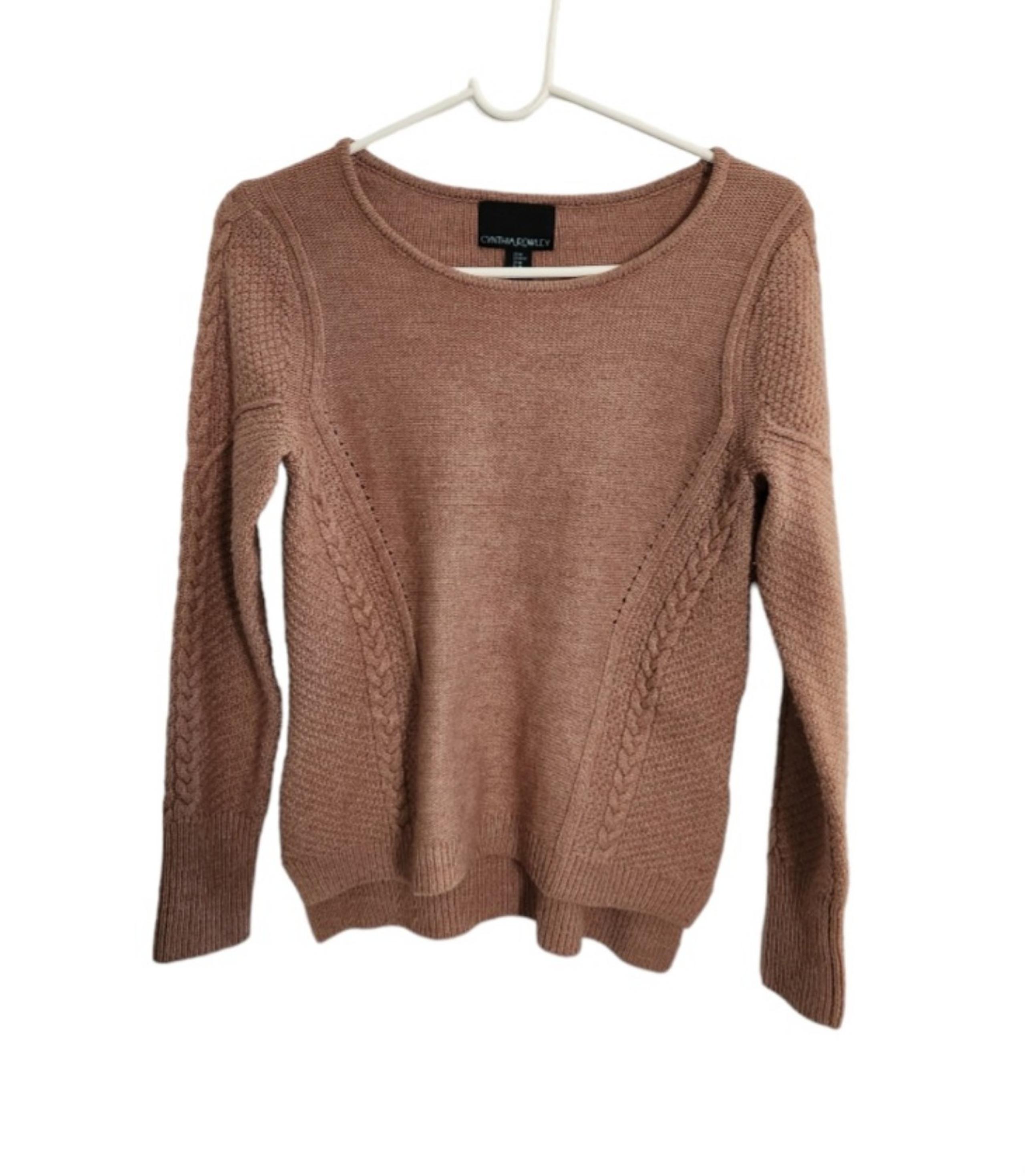 Cynthia rowley wool blend light brown knit pullover sweater. Size Medium