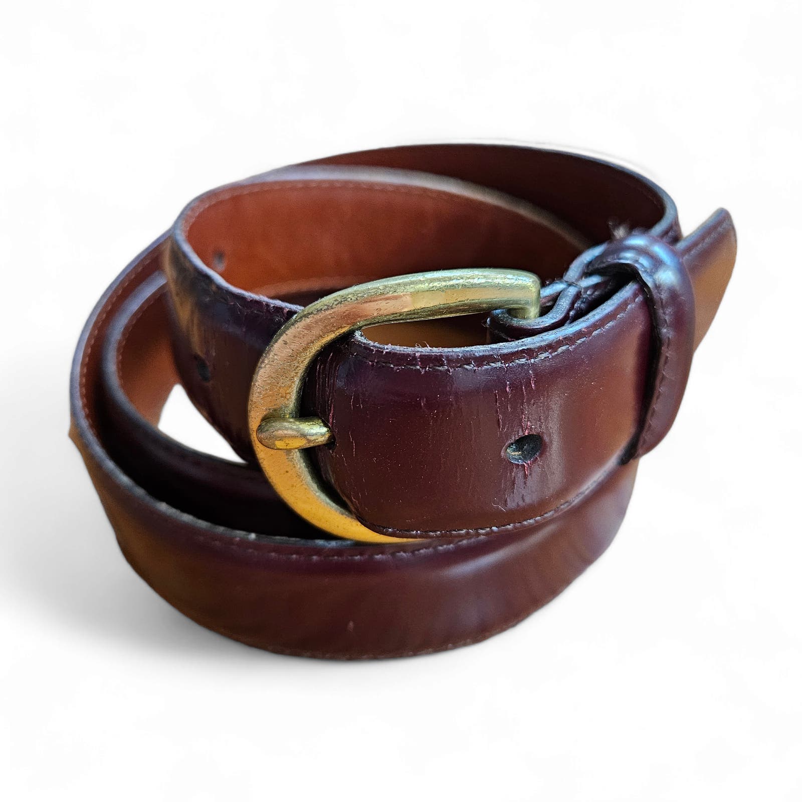 Coach Men's Dark Brown Leather Belt Size 36