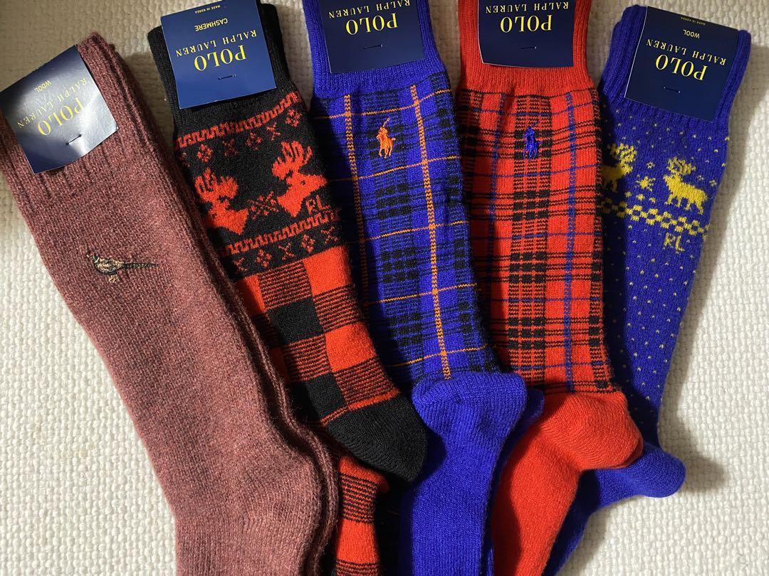 Men's cotton and wool blend socks from POLO Ralph Lauren, set of 5 pairs.