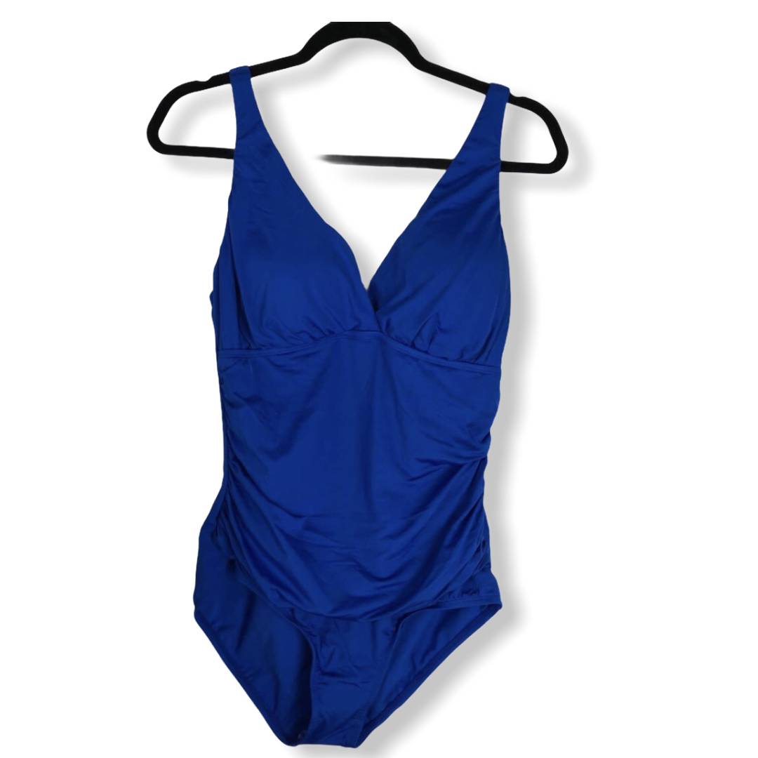 Jantzen Blue Ruched One-Piece Swimsuit