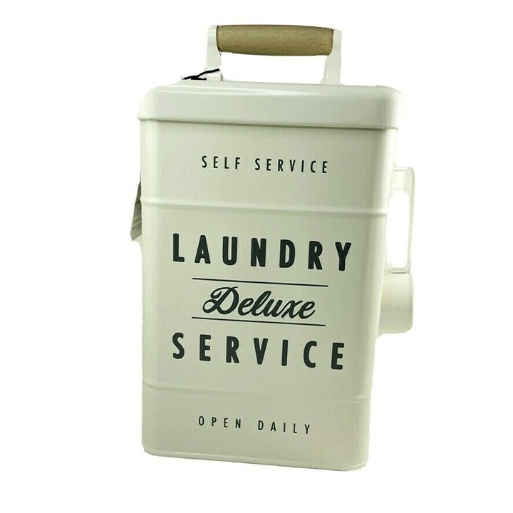 Farm House Laundry Powder Detergent Pod Powder Storage Tin Carbon Steel Large u
