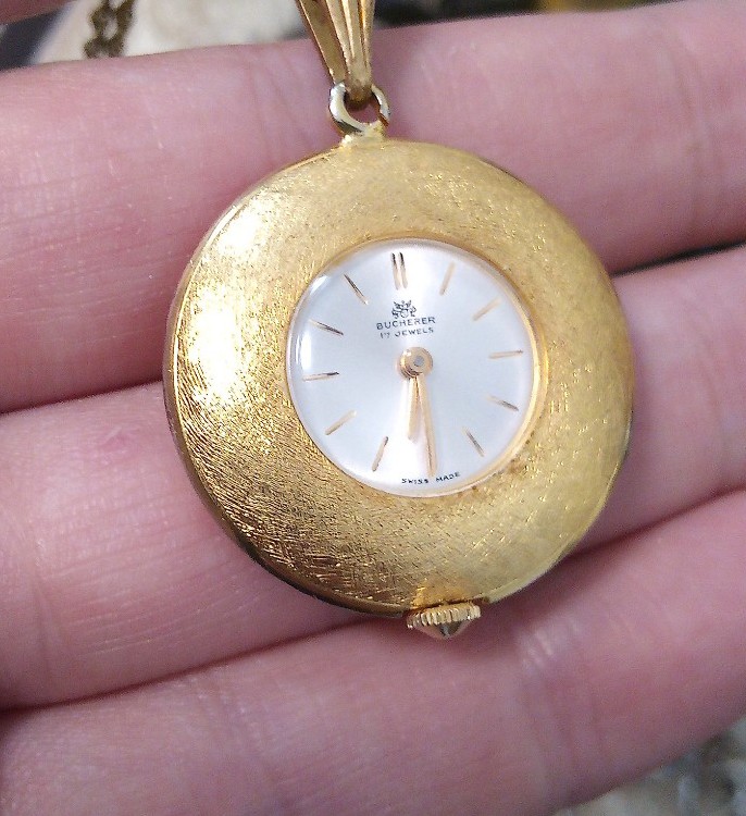 Vintage Bucherer watch pendant
