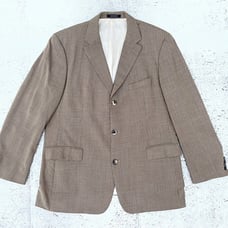 Hugo Boss Men Blazer Brown Sport Coat Merino Wool Jacket Three Button Size 46R