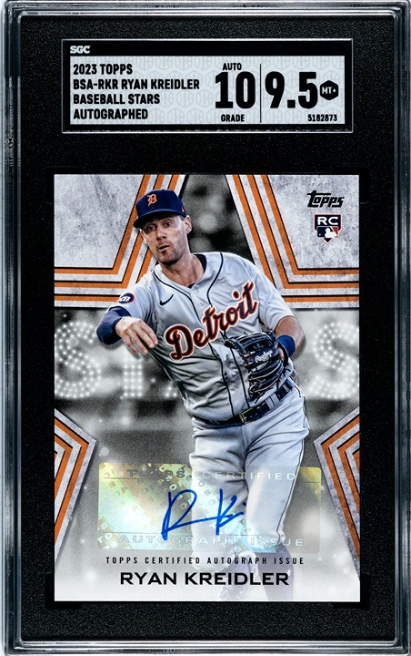 2023 Topps Detroit Tigers Rookie Ryan Kreidler Baseball Stars Auto SGC 9.5