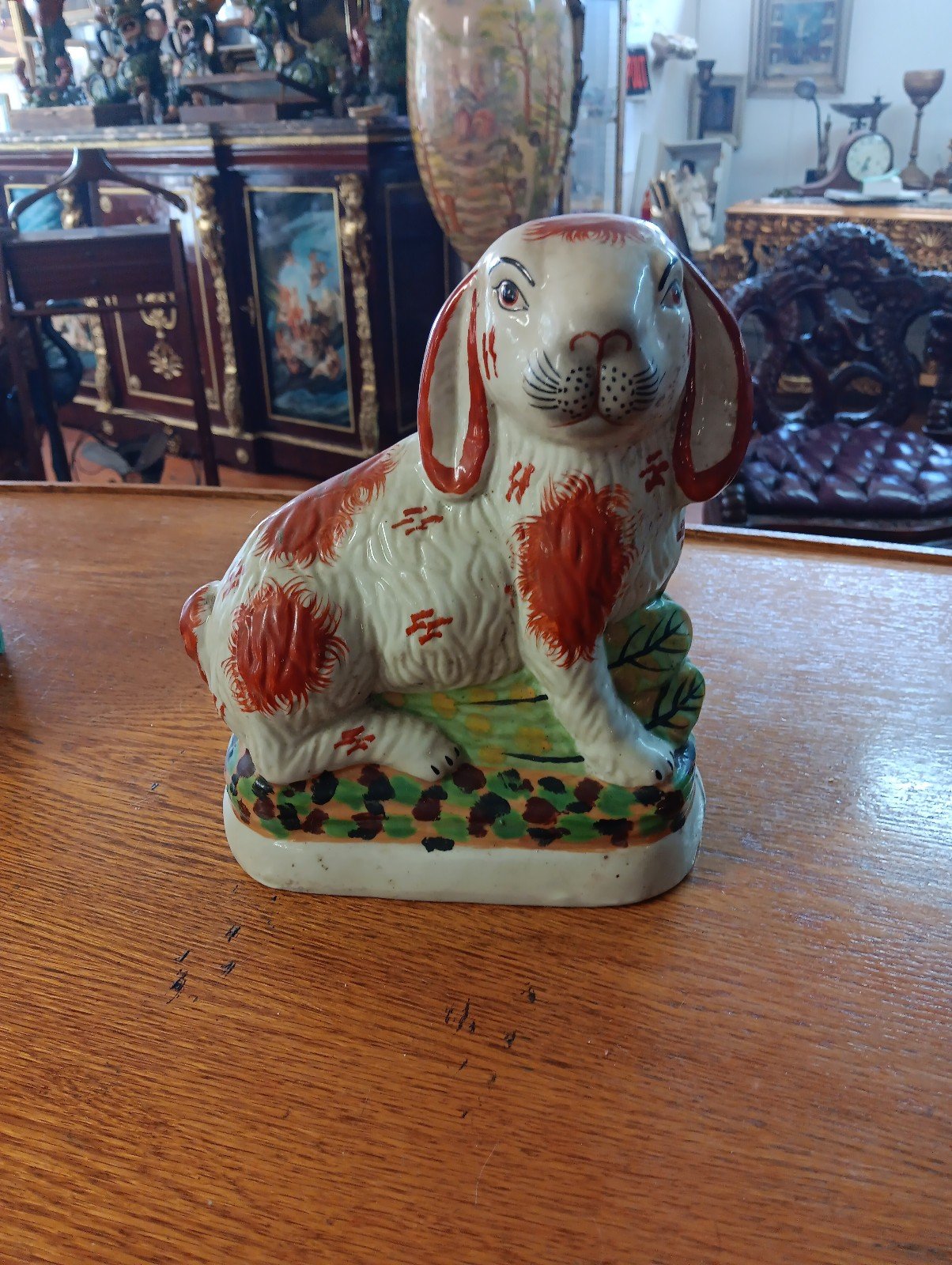 Staffordshire vintage style majolica rabbit