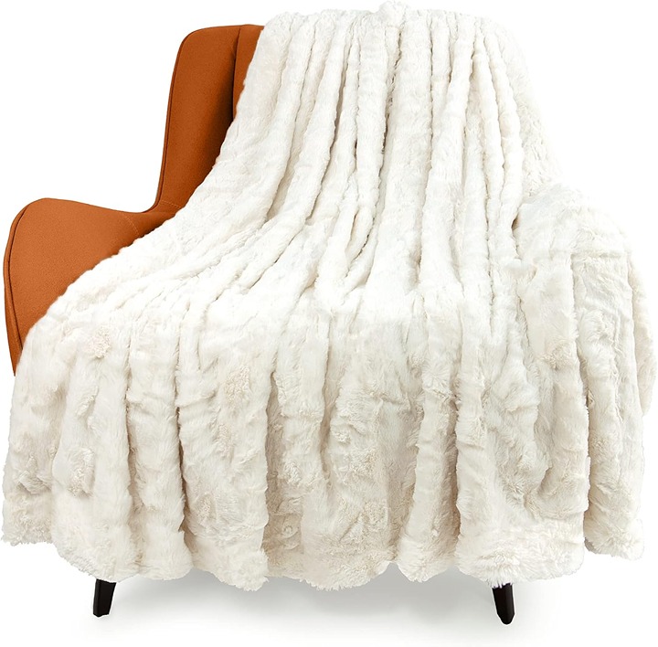 Faux Fur Luxury Throw Blanket Double Side Soft Fluffy 51 x67 inch