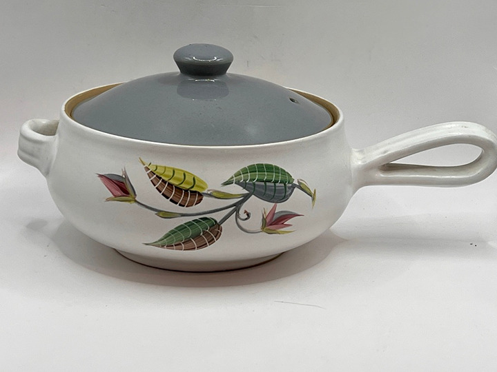 Denby Covered Casserole Handled Baker Spring Pattern Vintage Stoneware England