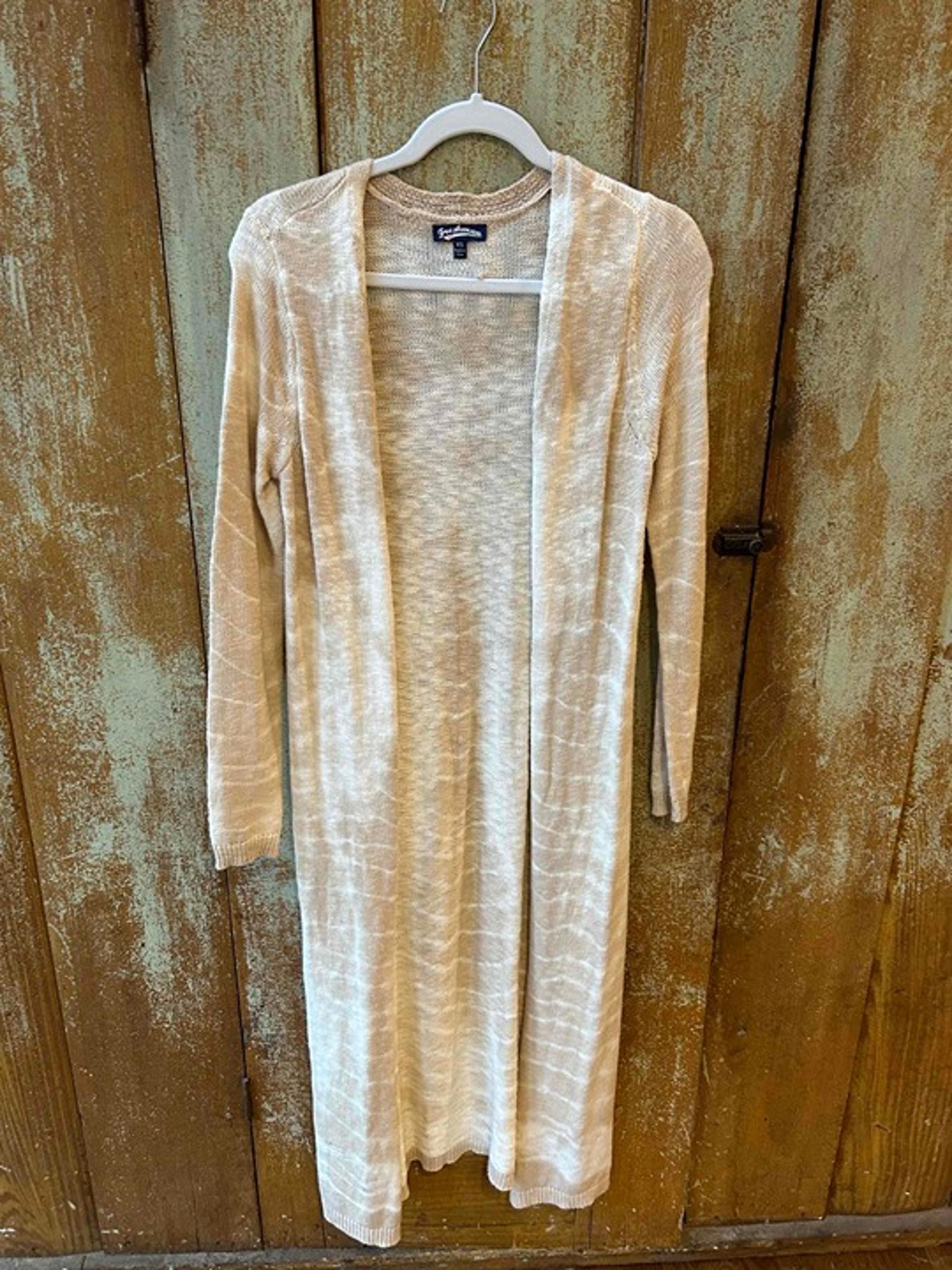 Freshman 1996 Women Brown Ombré Cream Tan Cardigan Duster Sweater Size XS