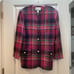Lord & Taylor VTG Blazer Jacket Womens 8 Plaid Wool Double Breasted Pink