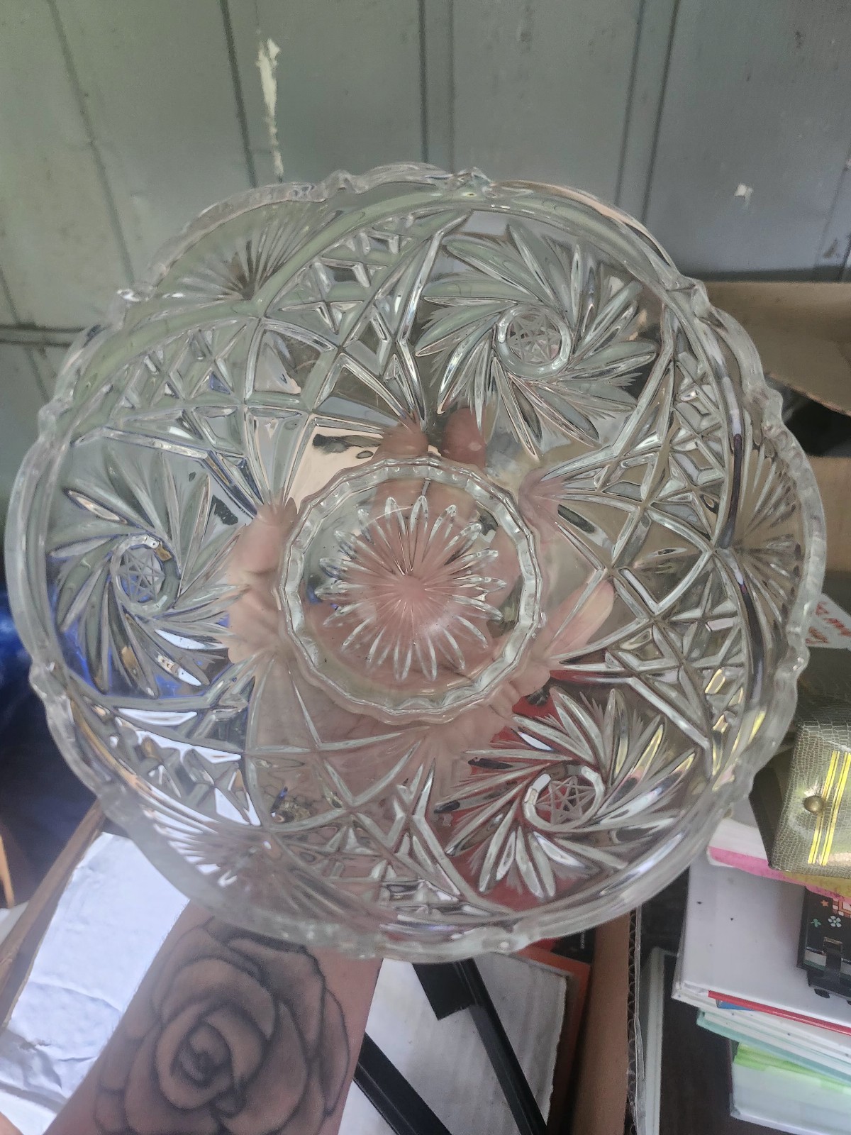 Vintage crystal hand made bowl