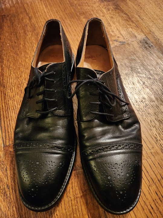 Vintage Hadley Men's Black Oxfords Lace Up Shoes Sz 10.5