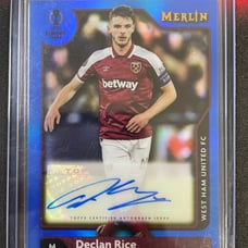 21/22 Topps Merlin Chrome UEFA League Declan Rice Auto Blue /75
