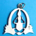 Scarab Pendant Charm Cartouche Sterling Lotus Flower Egyptian Vintage BeadRage