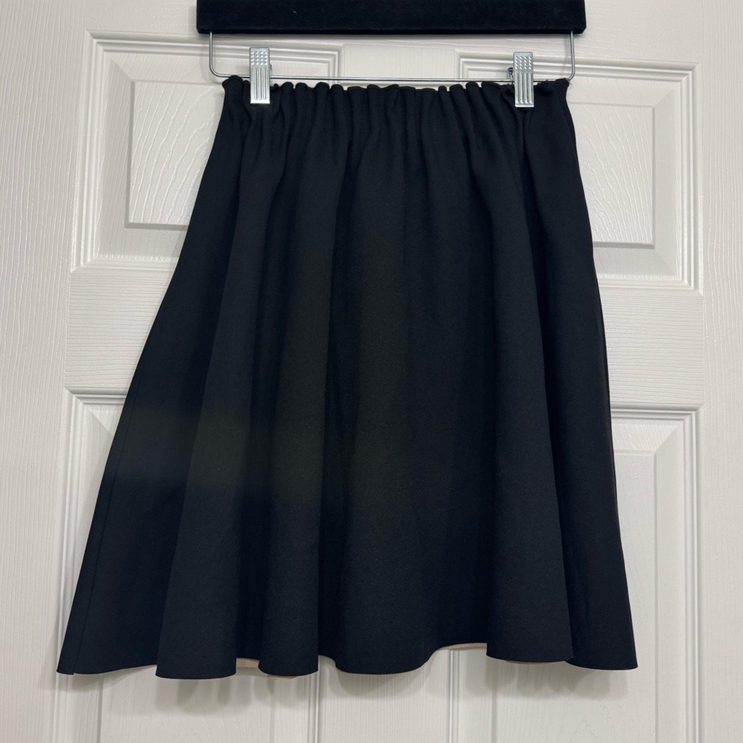 ZARA Basics Black A-Line Mini Skirt Chic Minimalist Elastic Waist Womens Small