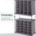 20-Cube Gray Stackable Shoe Cubby Organizer, Free Standing Shoe Cube Rack