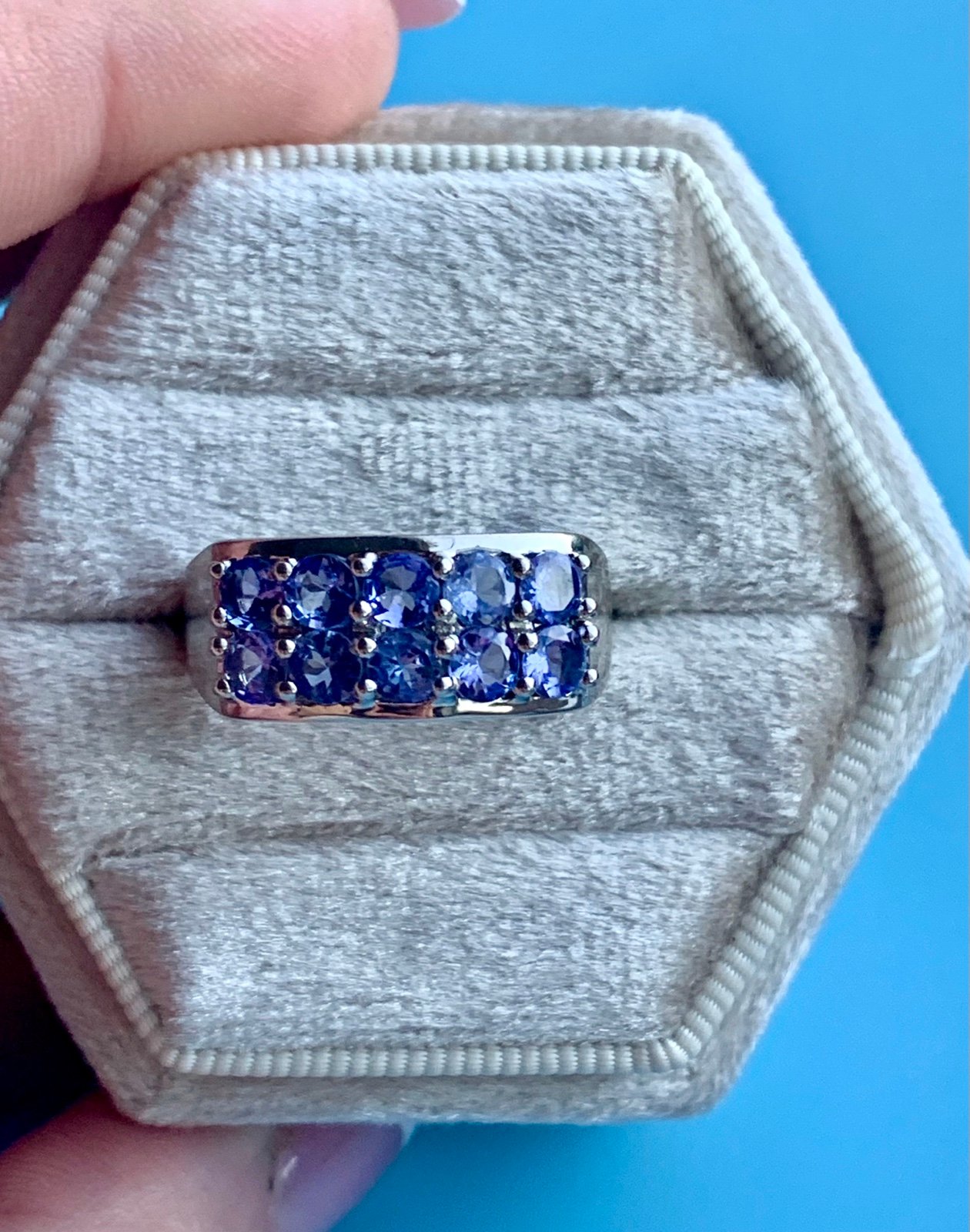 Genuine 1.90 CTW Tanzanite 925 Designer Ring