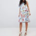 Asos Maternity One Shoulder Cape Dress Blue Floral