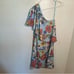 Asos Maternity One Shoulder Cape Dress Blue Floral