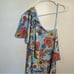 Asos Maternity One Shoulder Cape Dress Blue Floral