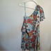 Asos Maternity One Shoulder Cape Dress Blue Floral