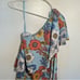 Asos Maternity One Shoulder Cape Dress Blue Floral