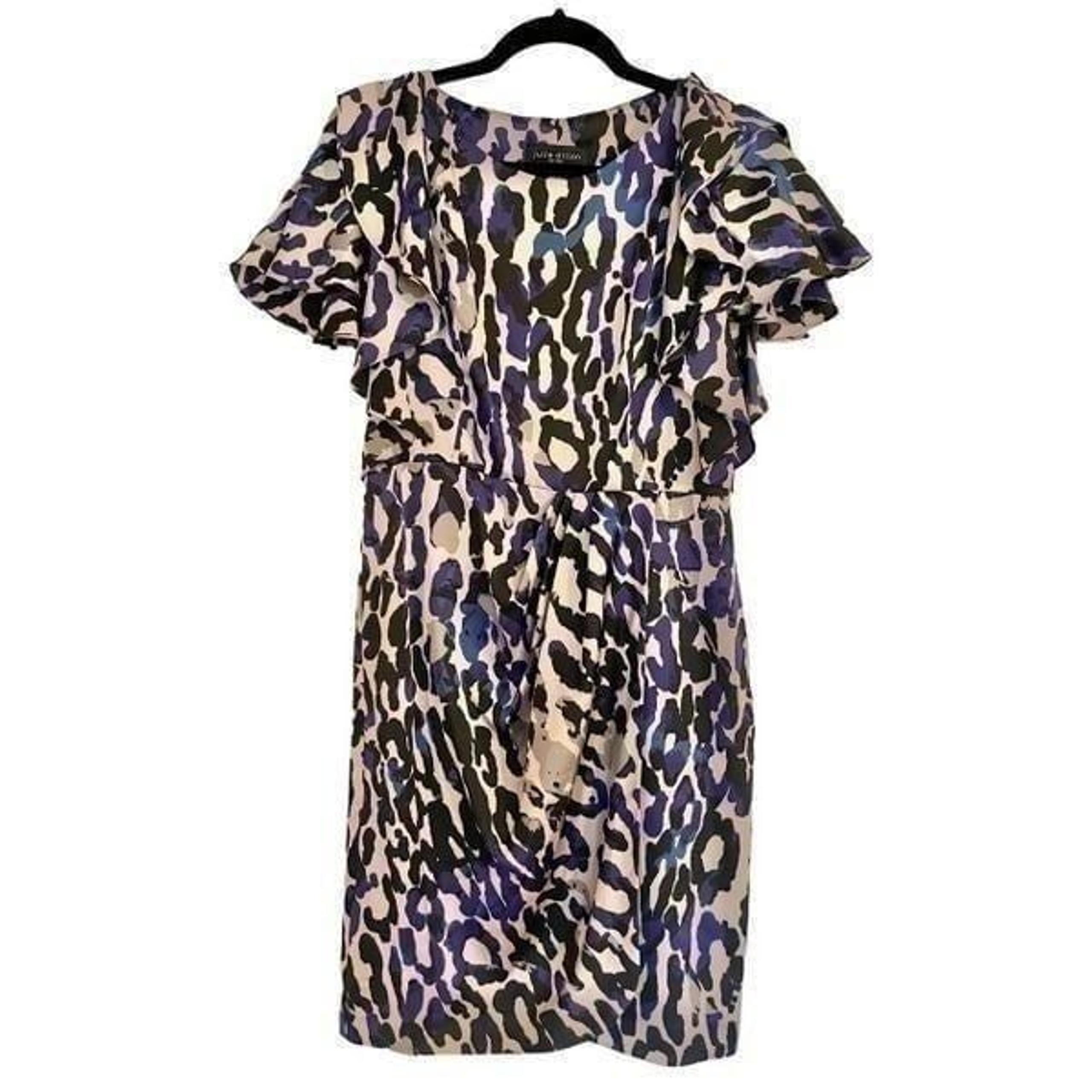 Julie Dillon ruffled sleeve leopard print dress size 8