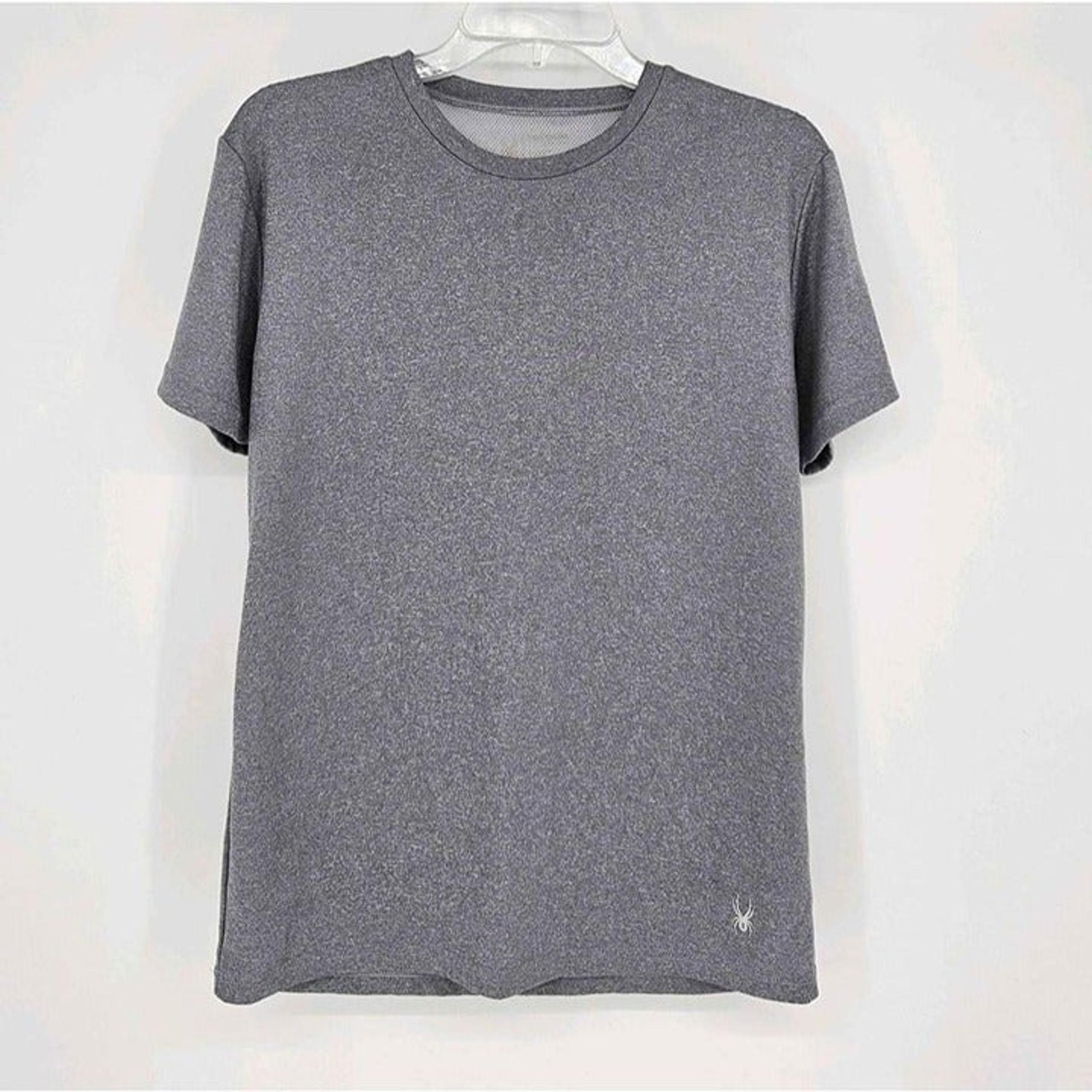 Spyder Womens Athletic Gray Short Sleeve Round Neck T-Shirt w/Logo Size Medium