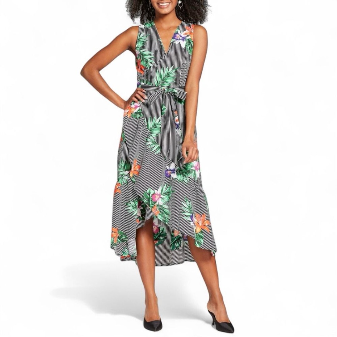 WhoWhatWear Asymmetrical Floral Sundress XXL