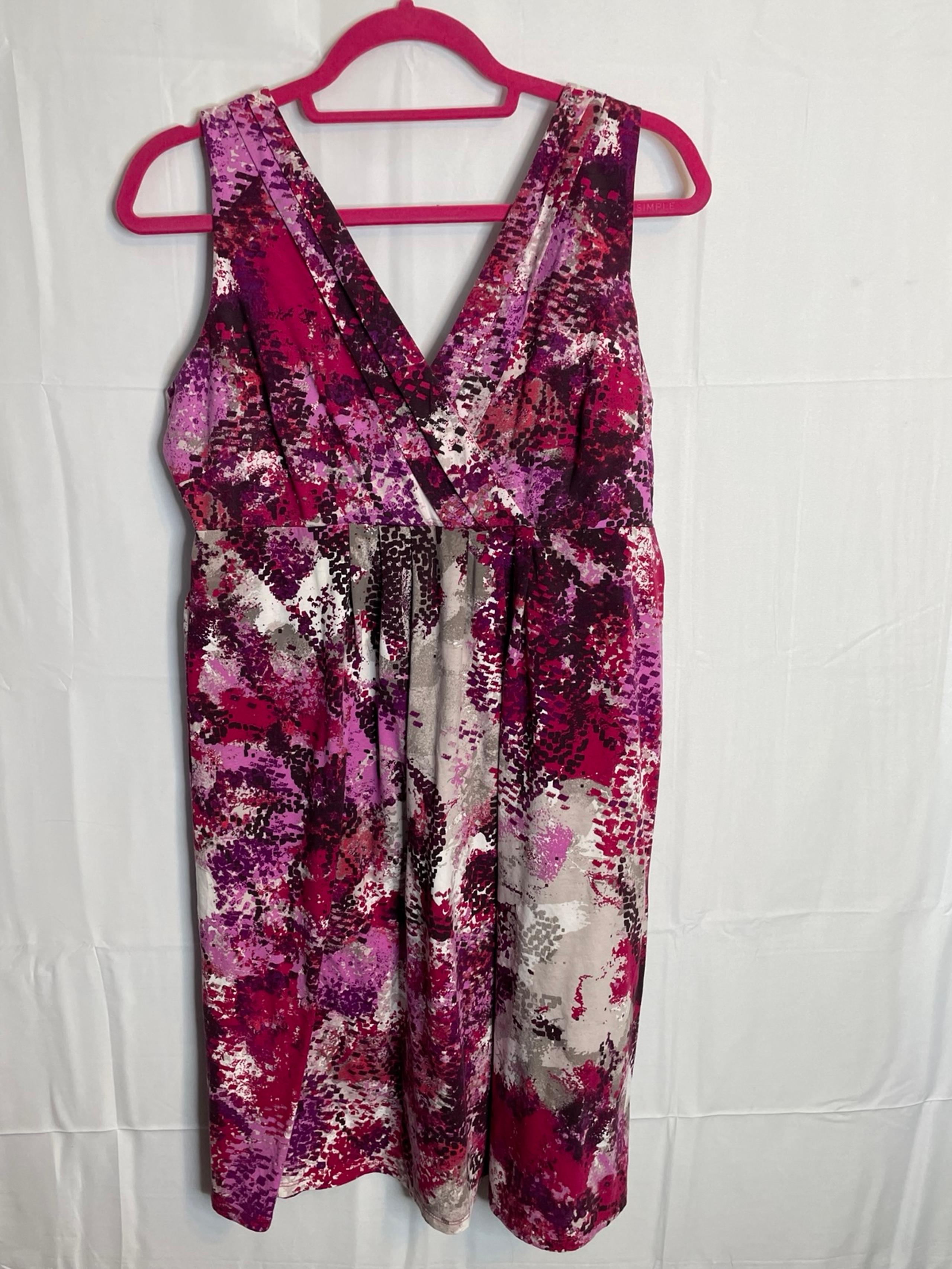 Ann Taylor Womens Size Large Sleeveless Knee Length Dress Pinks 3646