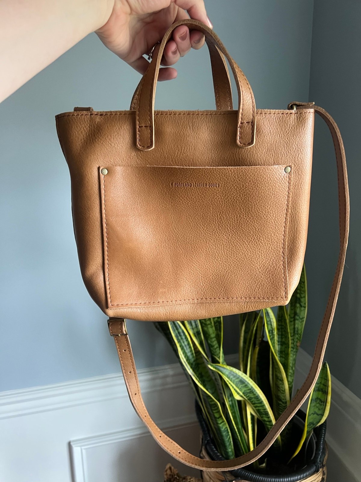Portland Leather goods mini crossbody shortbread