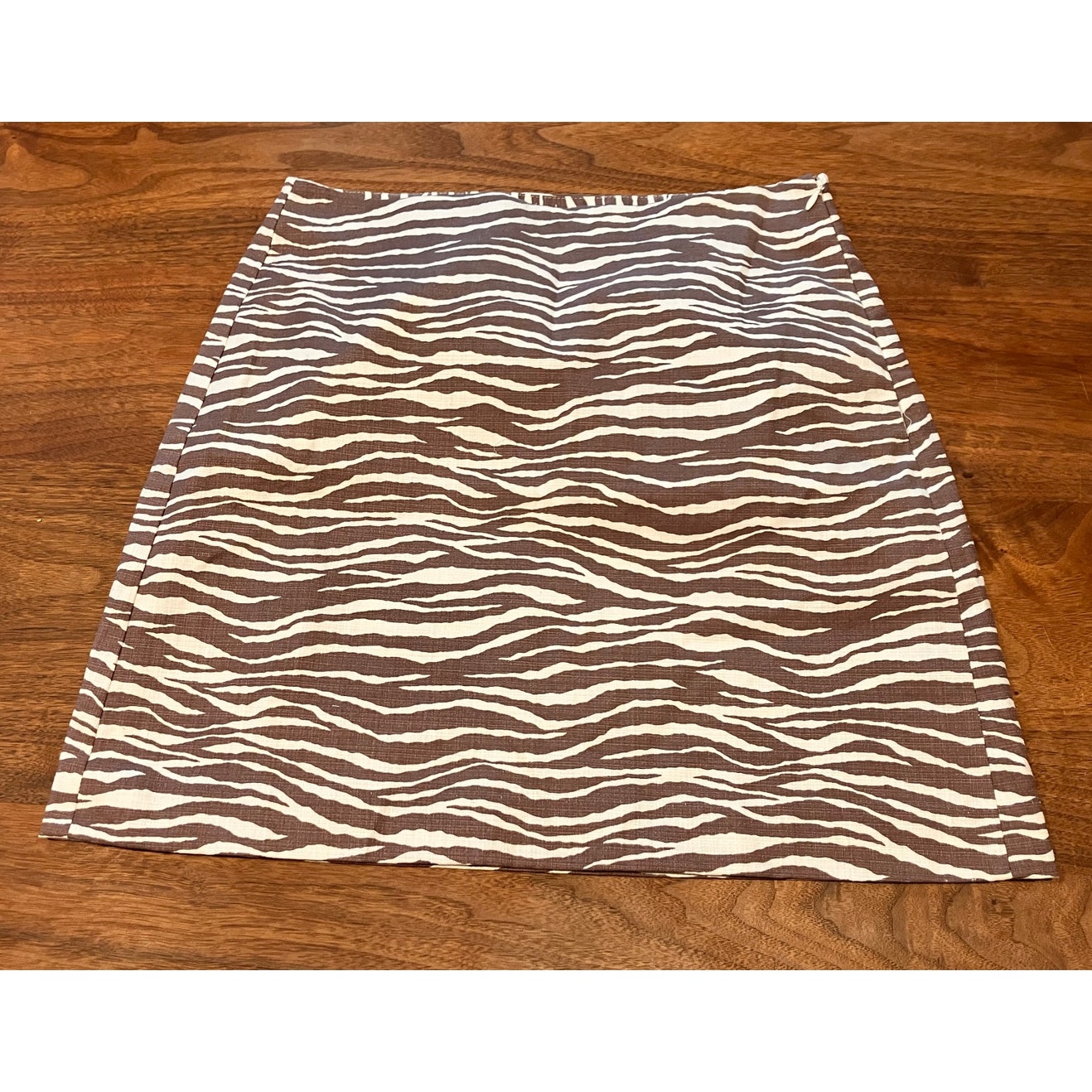 LOFT Zebra Print Skirt Sz 6 ,NWT ,Brown White, Lined, Zipper, Straight, A-line