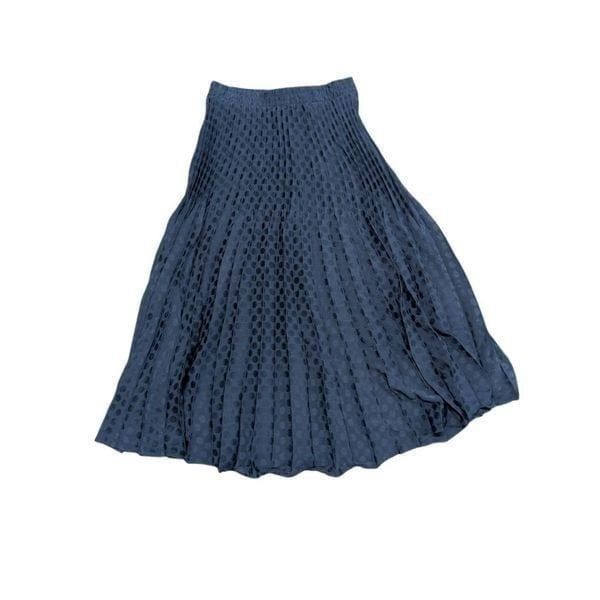 NWT MAX STUDIO Textured Cotton Maxi Skirt in Navy Women's Size XS