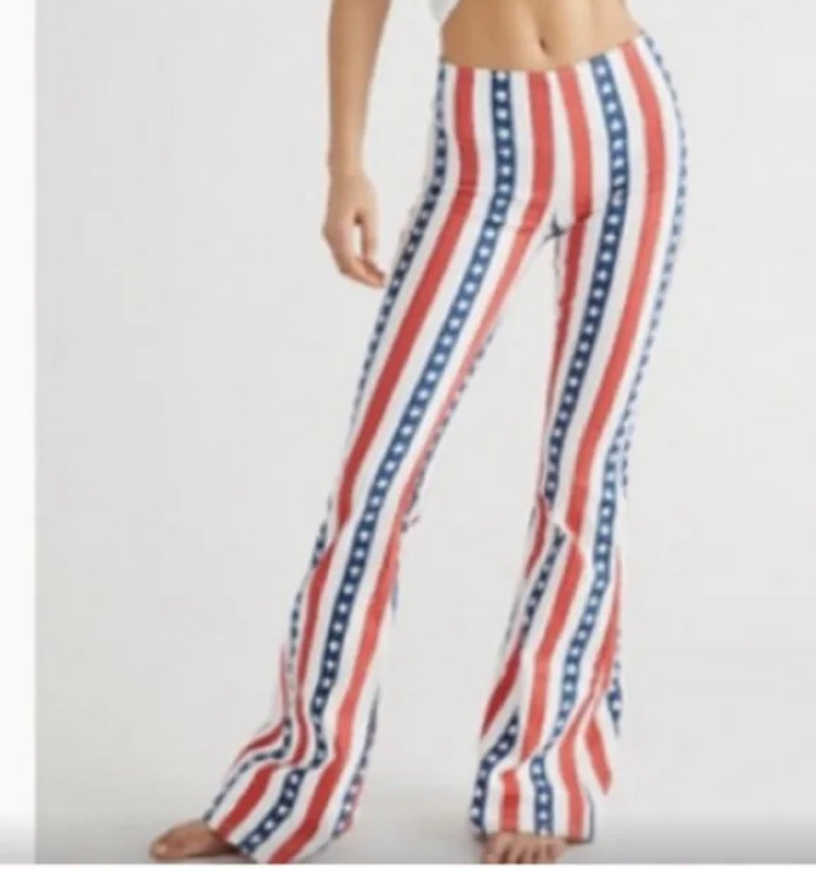 LIMTED EDITION Free People Penny Pull On Flare Jeans Stars And Stripes denim