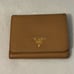 Prada Brown Leather Trifold Compact Wallet