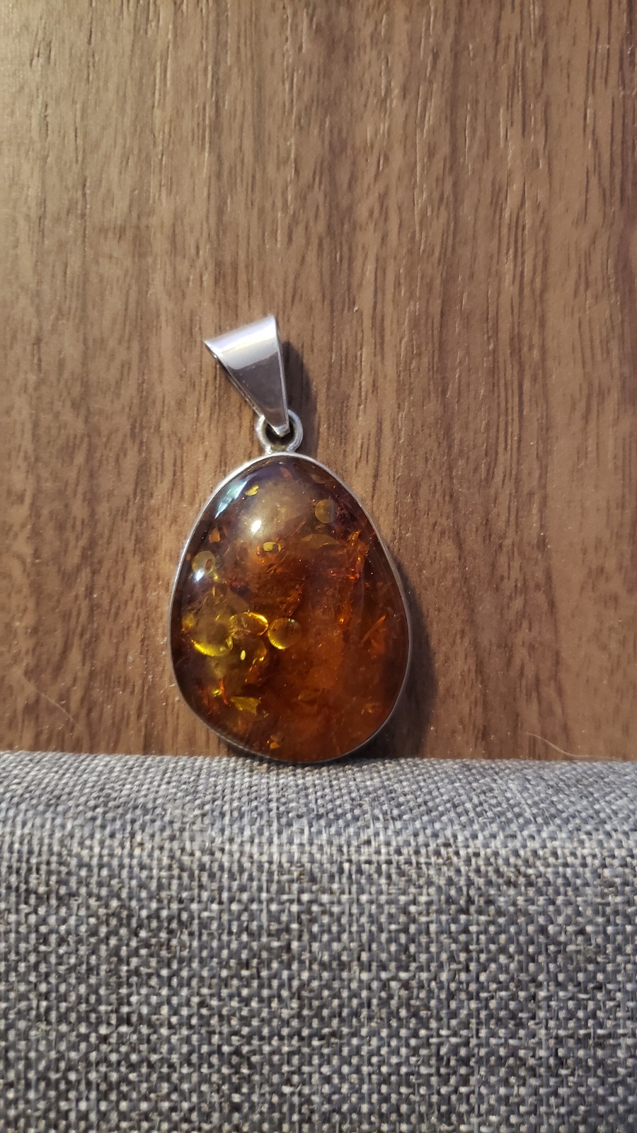 Amber pendant Sterling silver