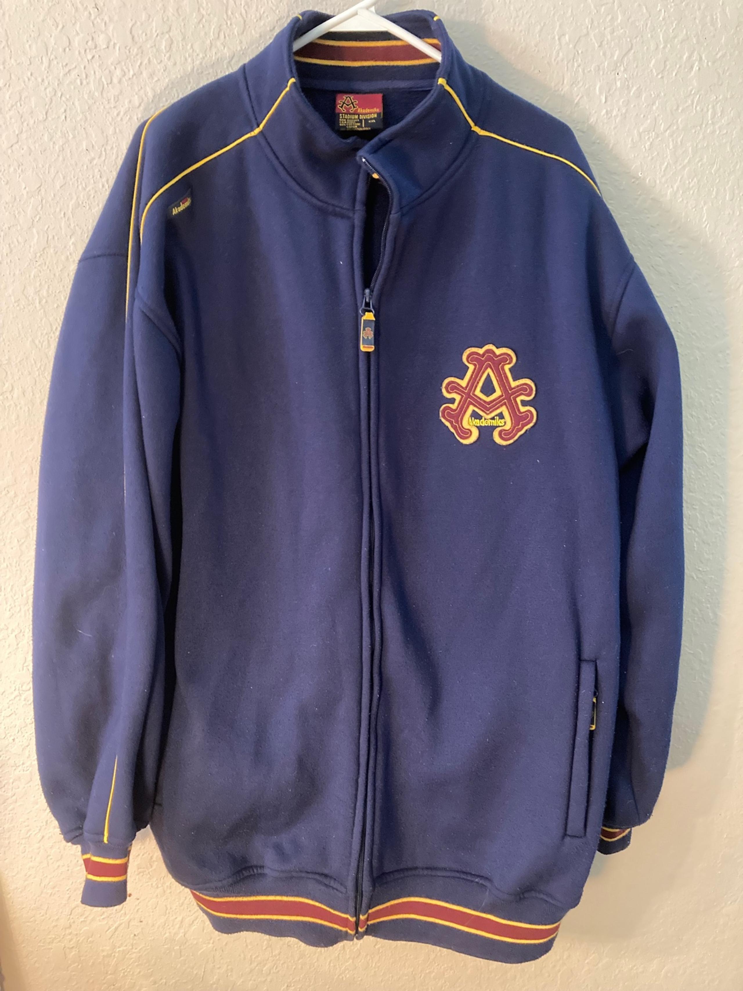 Akademiks Jacket Stadium Division Full Zip Track Jacket Blue  Yellow XXL