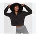 NWT Aerie Offline Black Throwback Quarter Zip Crop Hoodie Women's Size Small