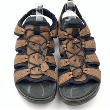 Ecco mens 44 10.5 brown leather walking