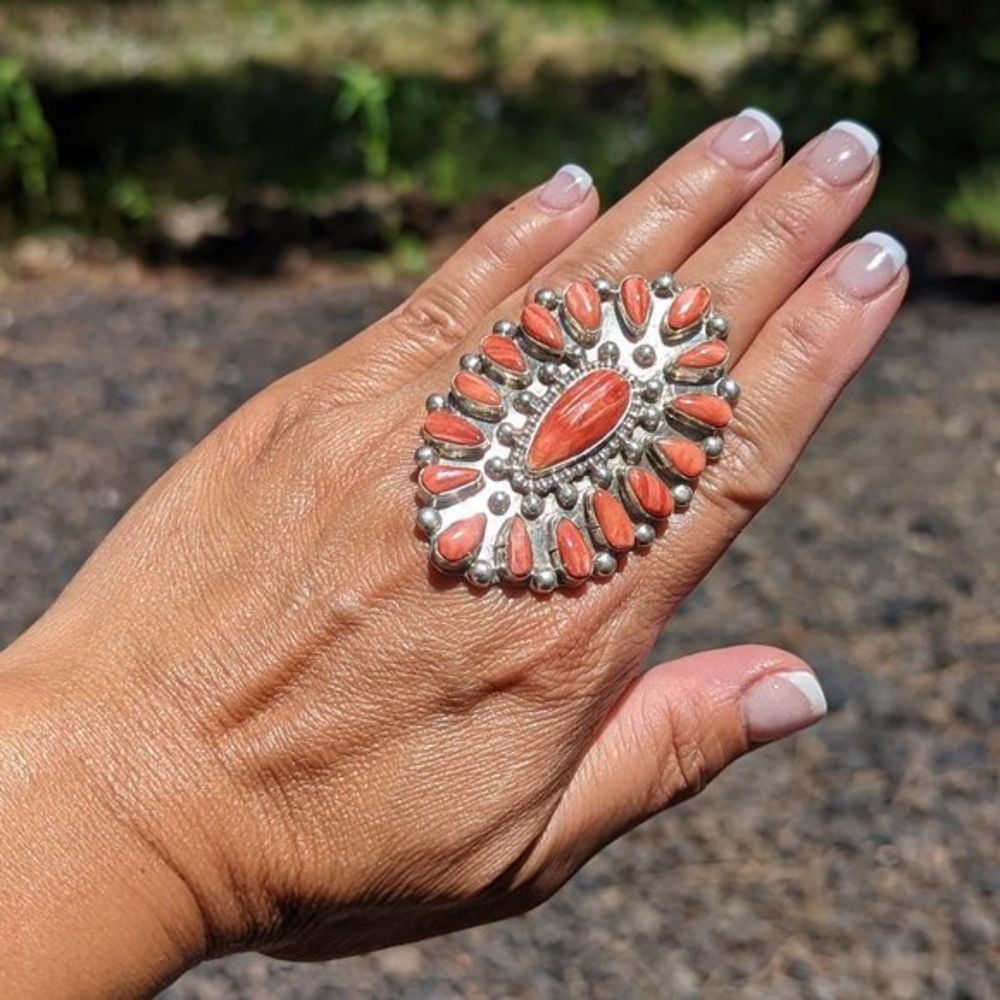 Massive Navajo Statement Ring size 10.5 Handmade SouthWestArtisans Jewelry ***