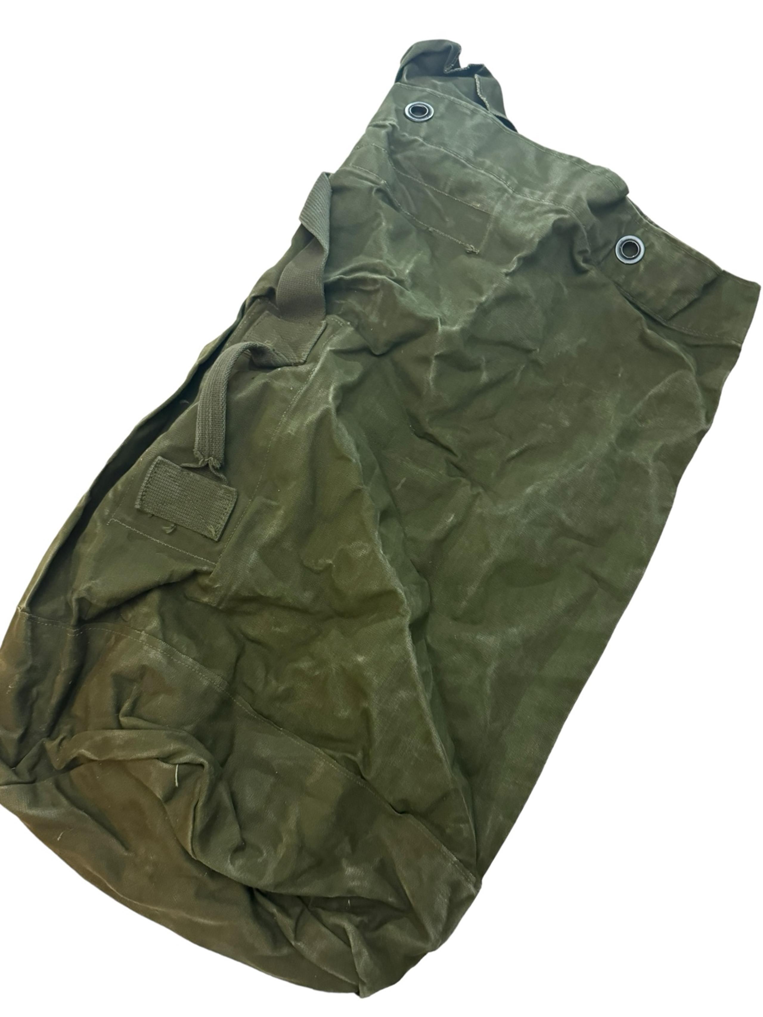 Vintage US Army Military Rucksack Duffel Bag Backpack Canvas Green Sea Bag