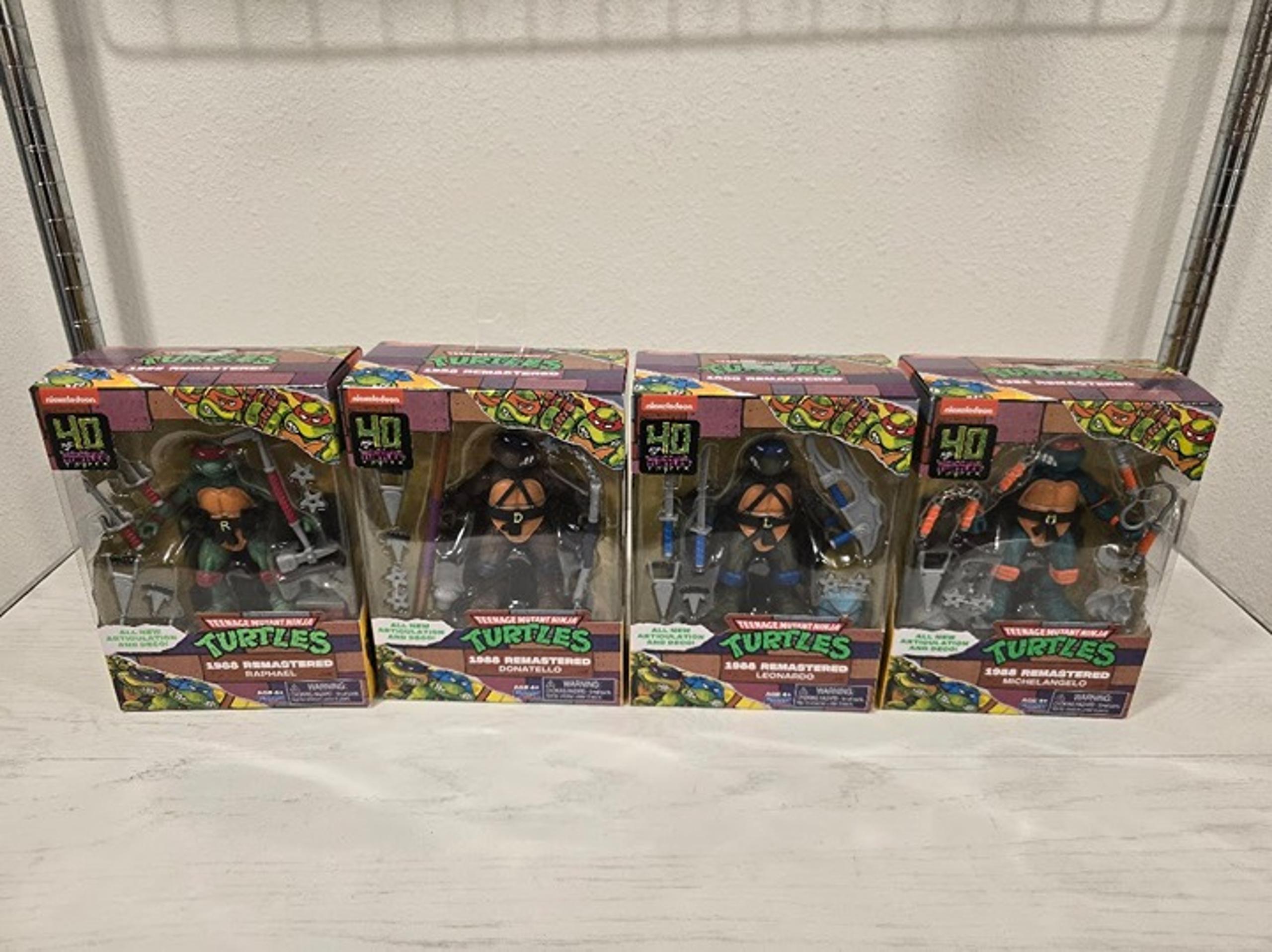 Playmates Teenage Mutant Ninja Turtles 1988 Remastered Action Figure Bundle